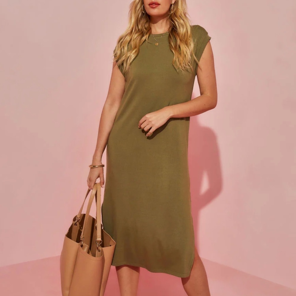 Free People Beach Green Dress. Oversize Size S